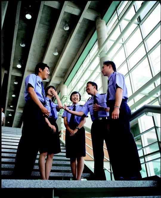 학과 특성화에 성공한 대표적인 학과인 경찰행정학과 학생들의 모습.