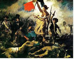 민중을 이끄는 자유의 여신(Liberty Leading the People, 캔버스에 유채 260×325cm 1830)