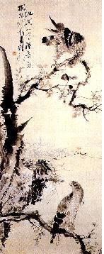 호취도(豪鷲圖, 종이에 담채, 135.5㎝×55㎝, 1880 )