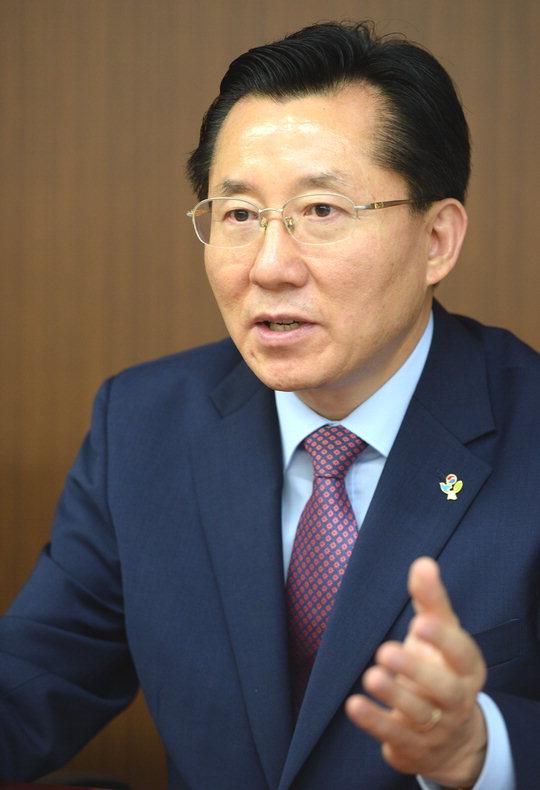 박경귀 국민대통합위 국민통합기획단장이 국가적 의제 `국민통합` 에 대해 말하고 있다.  빈운용 기자