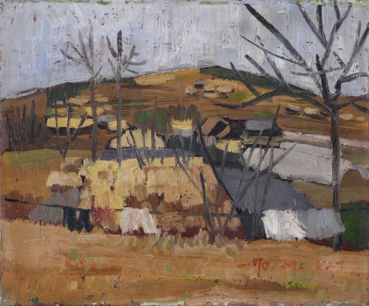 풍경리 언덕, 45.5X37.9cm, Oil on canvas, 1970 정영복작
