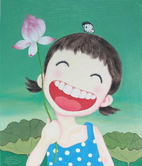 이순구, 웃음꽃-1701-2, oil on canvas, 45.5x53.0cm, 2017
