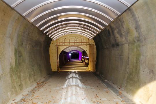 다음달 1일 개장을 앞둔 국내 최초 터널형 멀티미디어 공간 단양 수양개빛터널. 사진=단양군 제공.
