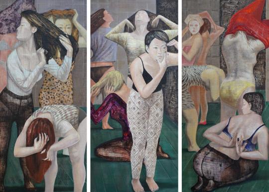 박정원 여자여자여자1,2,3 130x60cm--oil-on-canvas-2015
