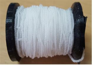 Spandex 원사로 제작한 인공근육 실(wire). 사진=과학기술정보통신부 제공
