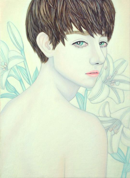 조윤하 作- Lily Boy - 33.4 x 24.2cm oil on canvas 2017
