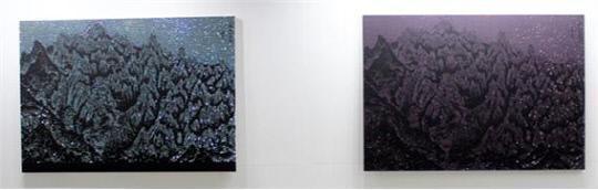 황인기 오래된 바람-금강내산2, 2014, crystal & acrylic paint on canvas, 182x256cm
