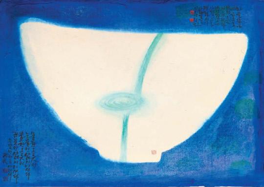 사진은 박석신 동문회장의 작품인 `물한 그릇이 눈물인 삶이 있다 물 한그릇이 하늘인 삶이 있다`
사진=목원대 제공
