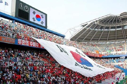대전 붉은악마가 2010 남아공월드컵 때 대전월드컵경기장에서 시민응원전을 펼치고 있다. 사진=대전 붉은악마 제공
