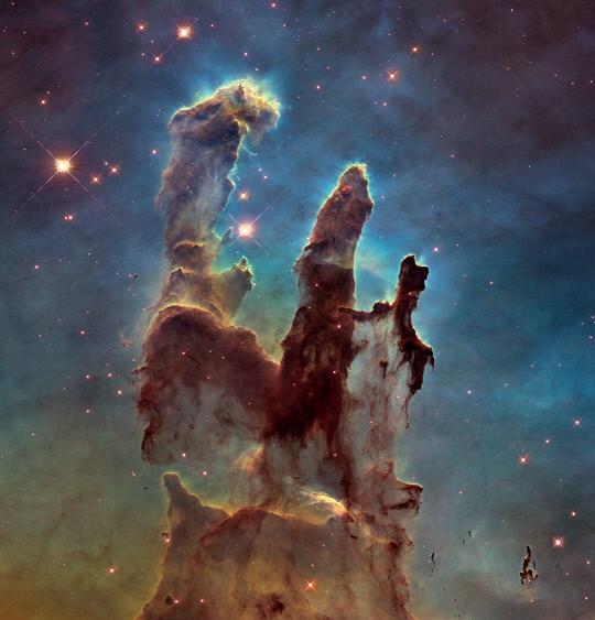 허블우주망원경이 촬영한 창조의 기둥 이미지. 사진=한국천문연구원 제공
