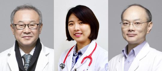왼쪽부터 을지대병원 소아청소년과 유철우·김주영, 영상의학과 전동진 교수. 사진=을지대병원 제공
