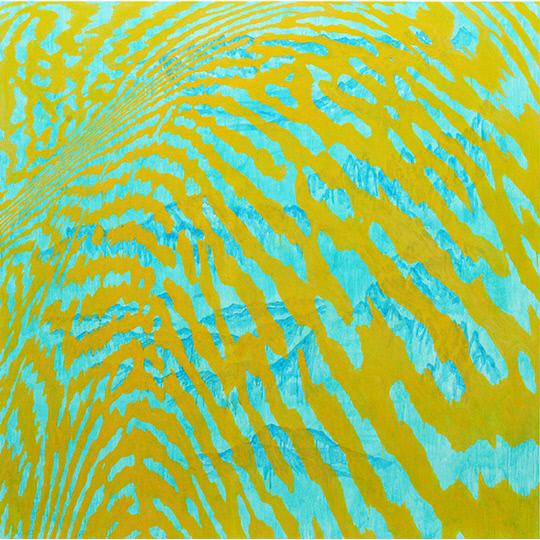 노상균, Light Lines, 2018, acrylic, phosophorescent pigment on canvas, 218x218cm

