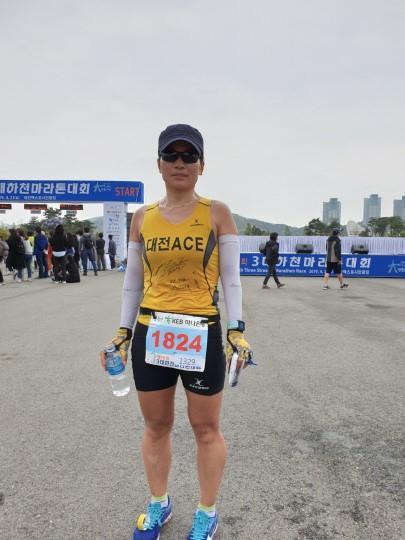 김영민(46) 씨가 3대하천마라톤 10km 부문에서 2회 연속 우승하는 영예를 안았다. 사진=김성준 기자
