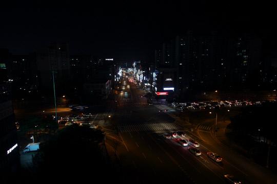 교차로 조명타워가 설치되기 전 유성 궁동네거리의 모습. 사진=대전시 제공
