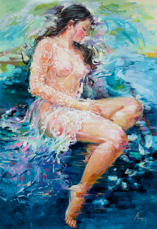 `여인`, 162.1x131.1cm, oil on canvas
