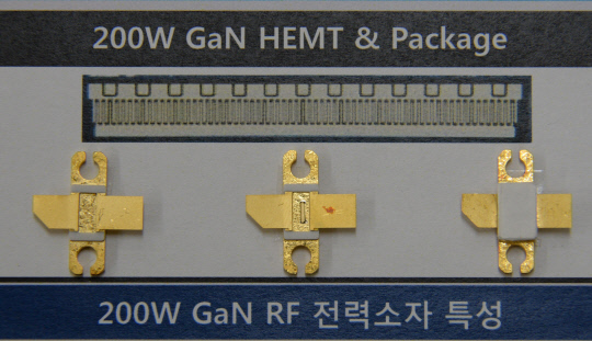 한국전자통신연구원 연구진이 개발한 S-대역 200W급 GaN 전력소자를 탑재될 기기에 맞는 형태로 포장한 모습. 사진=ETRI 제공
