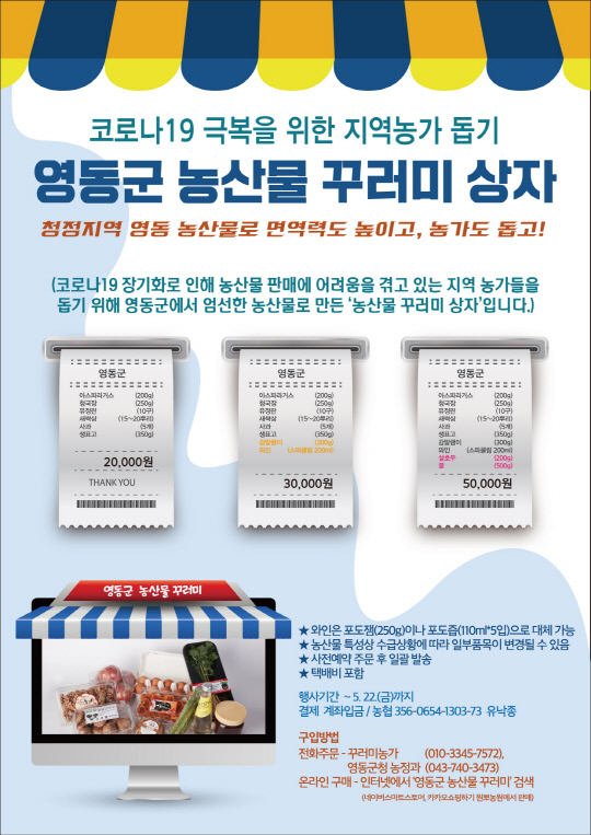`영동군 지역 농특산물 꾸러미 상품`홍보 팸플릿. 사진=영동군 제공.
