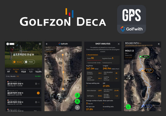 골프존데카가 제작한 스마트폰용 골프 앱 `Golfwith GOLF GPS(골프위드)`. 사진=골프존 제공 
