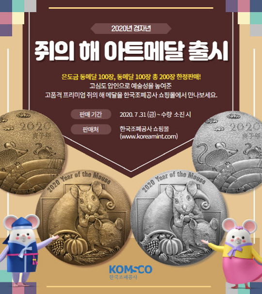 한국조폐공사의 `쥐의 해 아트 메달` 홍보물. 사진=한국조폐공사 제공 
