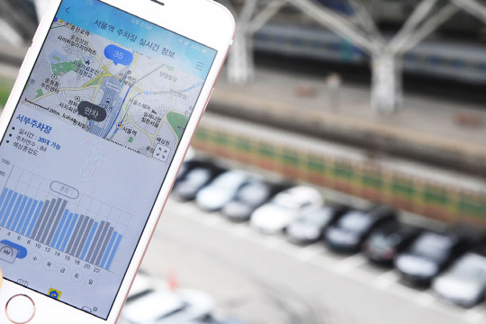 한국철도의 모바일 앱, 주차정보 안내 서비스 화면. 사진=한국철도 제공 
