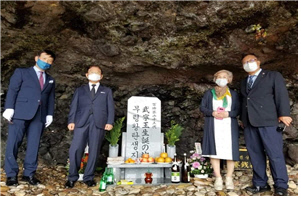 국민의힘 정진석 의원은 지난 26일 일본 사가현 가카라시마에 `백제 제25대 무령왕 탄생지 비석`이 세워졌다고 주 후쿠오카 대한민국 총영사관이 밝혔다고 전했다. 사진=정진석 의원 제공 
