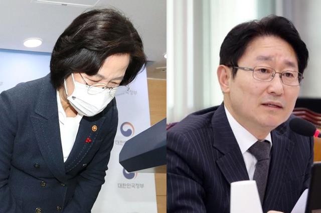 추미애 법무부 장관(왼쪽 부터) ,박범계 의원 [사진=연합뉴스·대전일보DB]