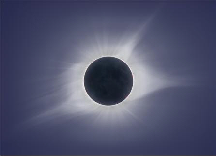 2017년 8월 미국에서 개기일식 동안 관측된 태양 코로나. 사진=한국천문연구원 제공
