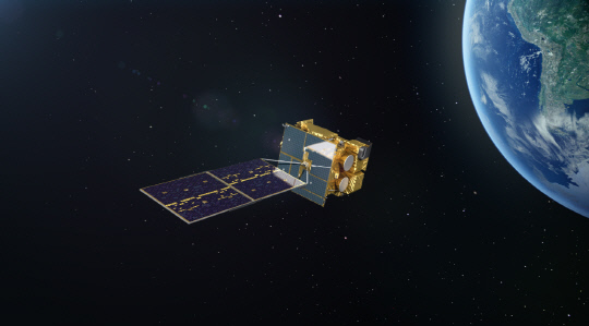 2010년 6월 발사된 국내 첫 정지궤도 기상위성 `천리안위성 1호`. 사진=항우연 제공
