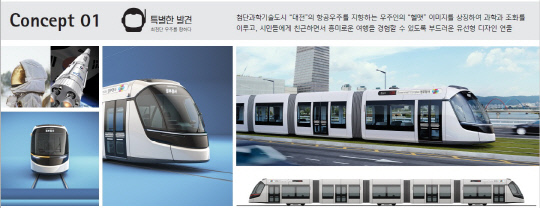 26일 대전시가 공개한 대전 트램 차량 외관디자인 1안. 사진=대전시 제공

