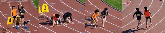 김민기 씨가 가이드러너와 전맹등급 트랙경기를 치르는 모습.   사진=한남대 제공
