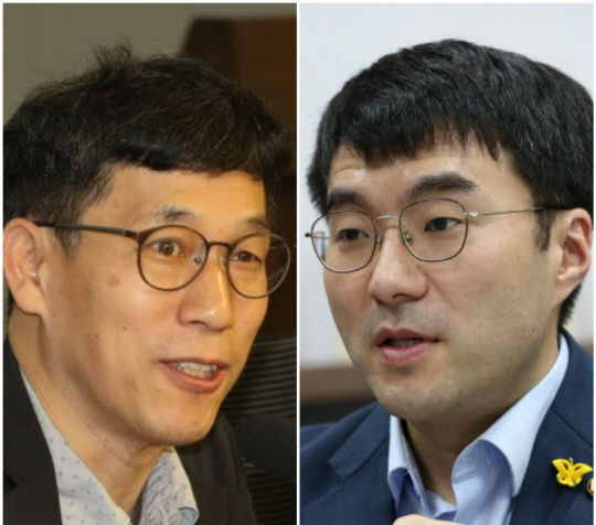 진중권 작가(왼쪽), 김남국 더불어민주당 의원.
