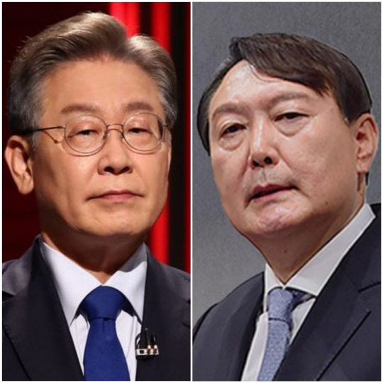 이재명 더불어민주당 대선 후보(왼쪽), 윤석열 국민의힘 대선 후보.
