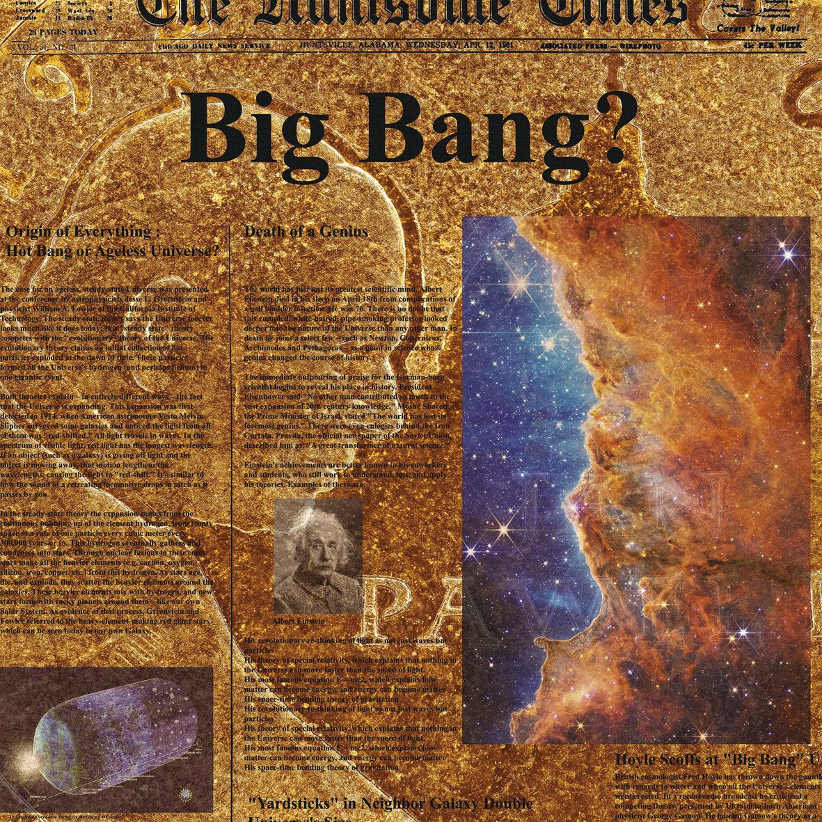 Big Bang, 120cm x 120cm, 피그먼트 프린트와 유리 위의 UV인쇄, 2024 