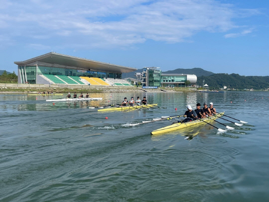 한국 조정의 메카인 탄금호 국제조정경기장. 사진=충주시 제공