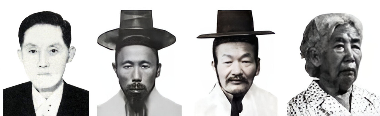 조만형 (징역 8월)(왼쪽부터) , 이훈영 (태 60대) , 황상칠 (태 60대) , 유예도(유관순 사촌) 피신