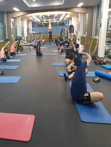 충주시에서 사원들을 위한 건강 프로그램. 사진=코스모신소재 제공