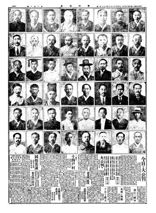 동아일보 1920년 7월 12일자 3.1운동 관련 기사에 48명의 사진이 실려 있다. 맨 아래 줄 오른쪽 세번째가 춘암 박인호이다.