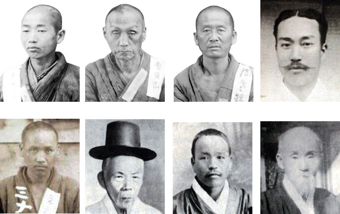 송재만 징역 5년(시계방향으로) , 이인정 징역 1년, 한운석 징역 1년, 남상락 징역 8개월,  남상집 징역 8월, 남상은 징역 8월, 남용우 징역 1년, 김양칠 징역 1년. 자료=국가보훈부