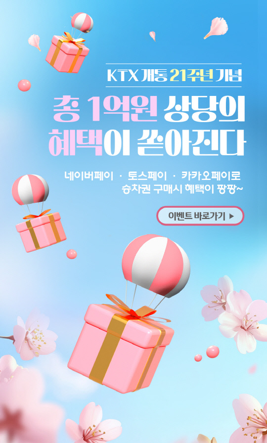 코레일, KTX 21주년 맞아 간편결제 추첨 행사 진행