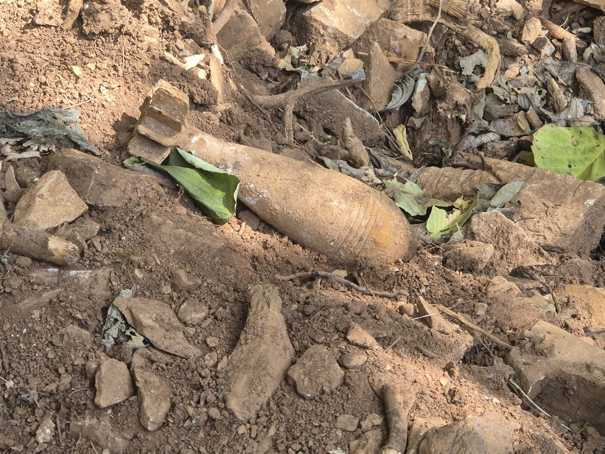 단양 공사 현장에서 수거된 불발탄. 단양경찰서 제공